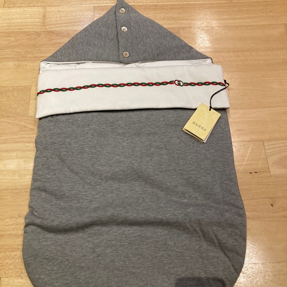 NWT Authentic Gucci Baby Sleeper Bag in Grey